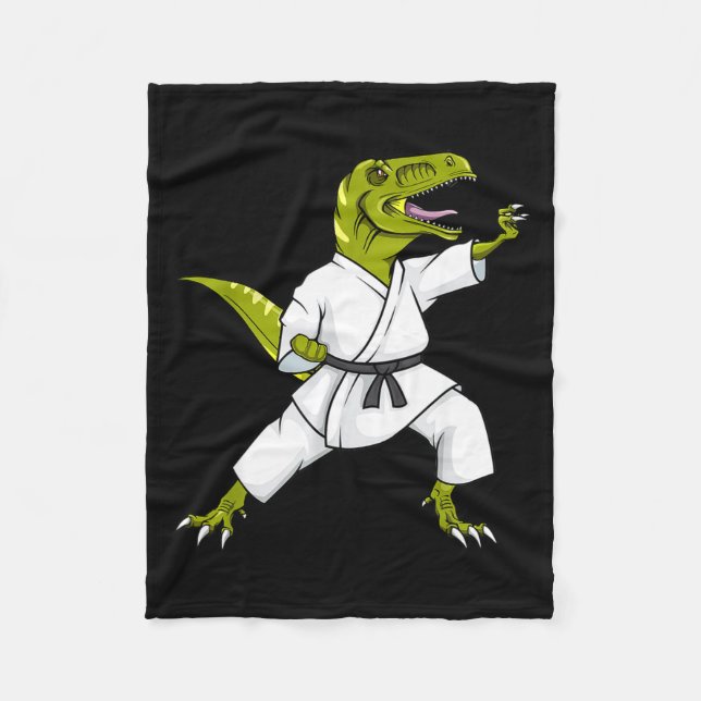 Manta Polar Funny Karatesaurus T-rex Dinosaur Karate Samurai D (Anverso)