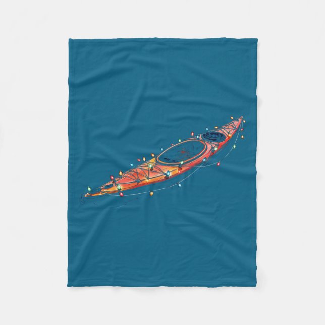 Manta Polar Funny Kayak Christmas Graphics Lights Lover Kayaki (Anverso)