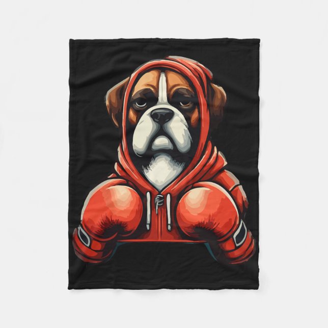 Manta Polar Funny Kickboxing Or Boxing Boxer Dog  (Anverso)