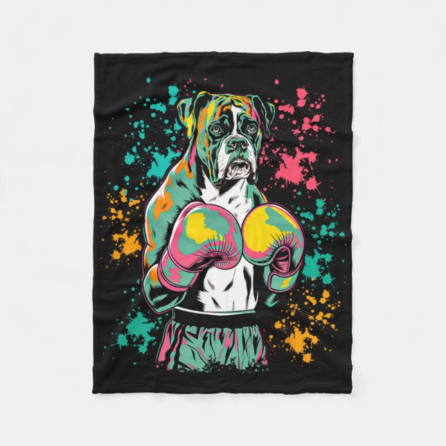Manta Polar Funny Kickboxing Or Boxing Boxer Dog _1  (Anverso)