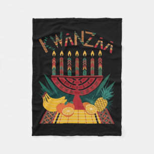 Manta Polar Funny Kinara Siete Velas Kwanzaa Celebración 1