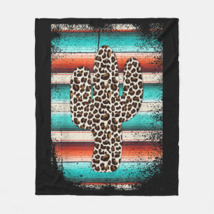 Manta Polar Funny Leopard Cactus Serape Cactus impresión Turqu