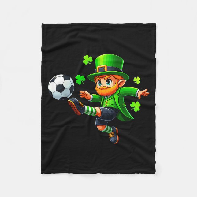 Manta Polar Funny Leprechaun Irish Soccer St Patricks Men Boy  (Anverso)