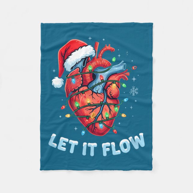 Manta Polar Funny Let It Flow Heart Anatomy Nurse Christmas  (Anverso)