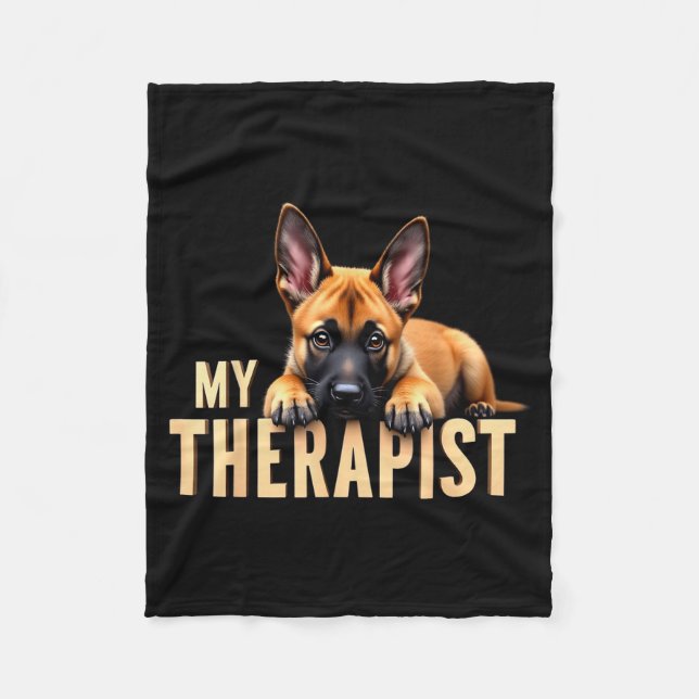 Manta Polar Funny Malinois Puppy My Therast Belgian Shepherd D (Anverso)