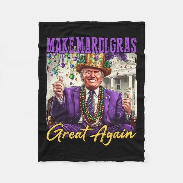 Manta Polar Funny Mardi Gras Donald Trump Mardi Gras Estadouni (Anverso)