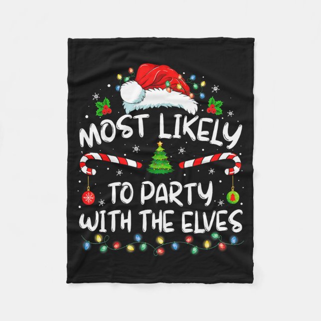 Manta Polar Funny Matching Christmas Most Likely To Party With (Anverso)