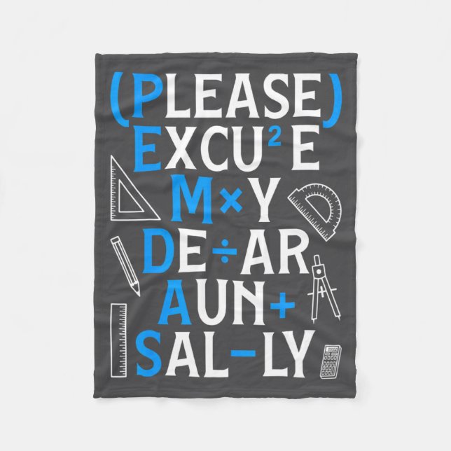 Manta Polar Funny Math Rules Pemdas Pun Teachers Math Day  (Anverso)