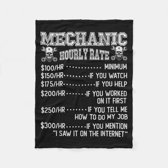 Manta Polar Funny Mechanic Hourly Rate Joke Design  (Anverso)