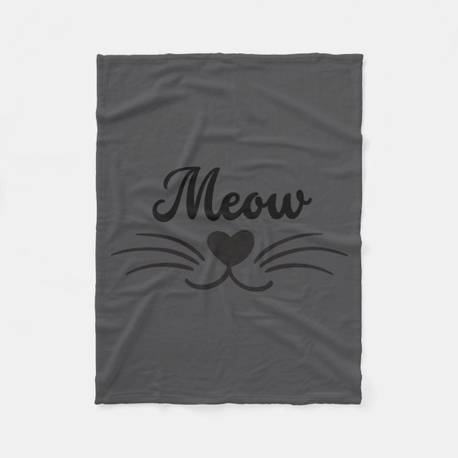 Manta Polar Funny Meow Kitty Cat Mustache And Whisker  (Anverso)
