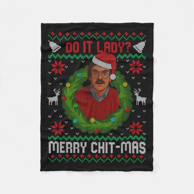 Manta Polar Funny Merry Chit-mas Ugly Christmas Sweater  (Anverso)