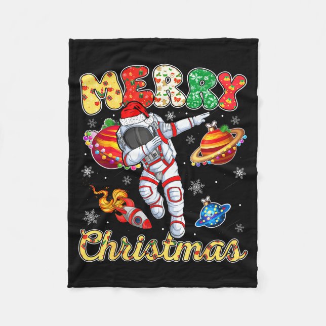 Manta Polar Funny Merry Christmas Astronaut Dabbing Space Snow (Anverso)