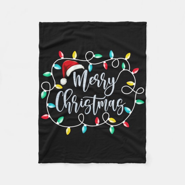 Manta Polar Funny Merry Christmas Lights Xmas Family Men Women (Anverso)
