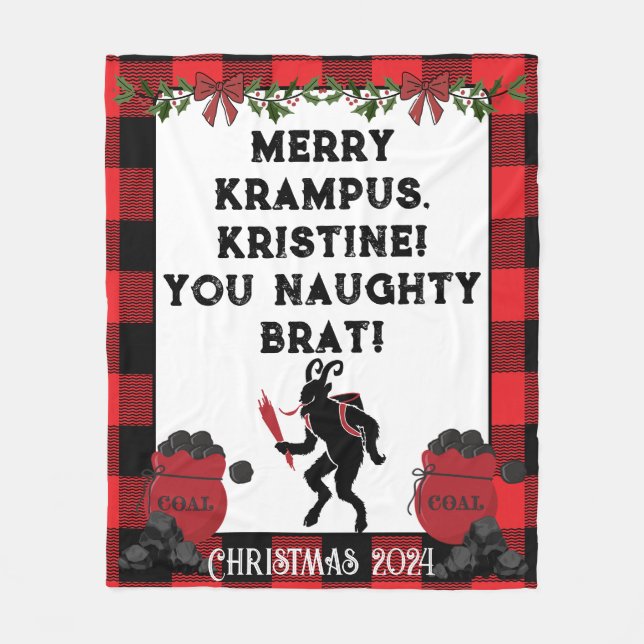 Manta Polar Funny Merry Krampus Navidades Personalizados perso (Anverso)