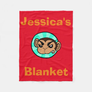 MANTA POLAR FUNNY MONKEY PERSONALIZADO FLEECE BLANKET