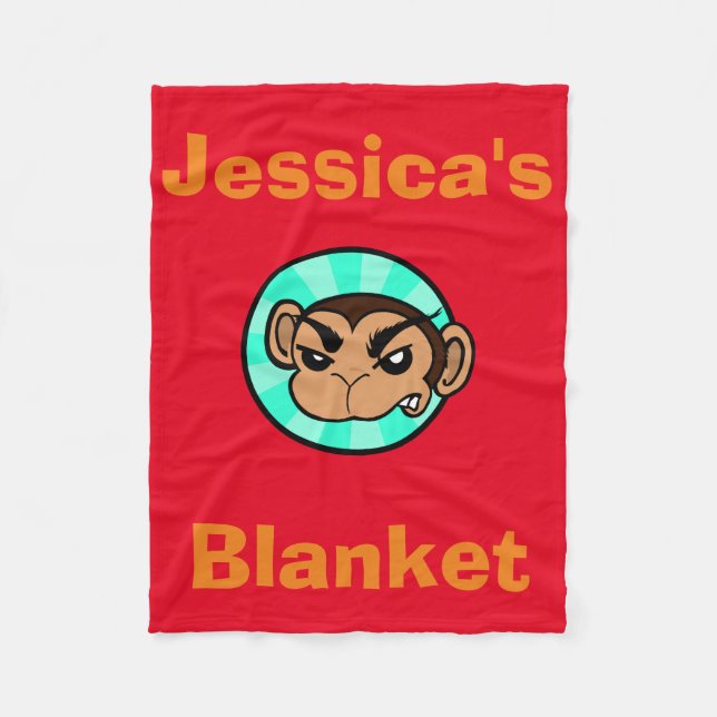 MANTA POLAR FUNNY MONKEY PERSONALIZADO FLEECE BLANKET (Anverso)