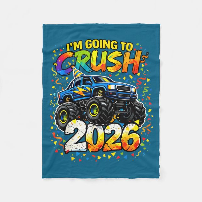 Manta Polar Funny Monster Truck New Years Kids Crush 2026 Part (Anverso)