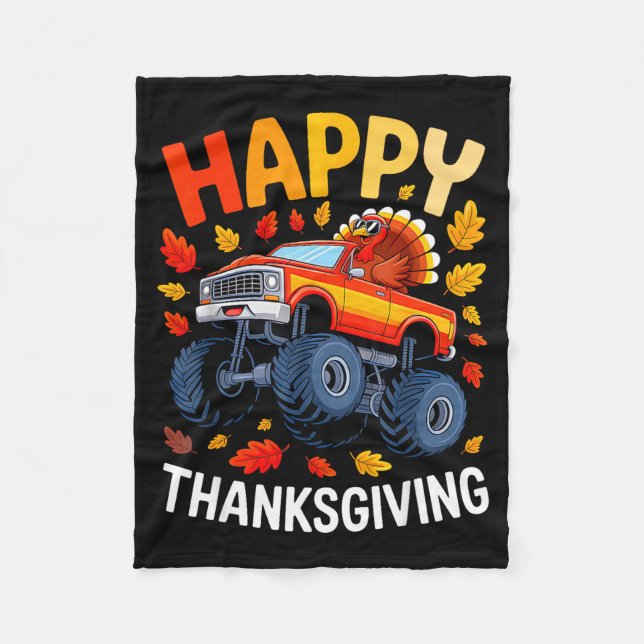 Manta Polar Funny Monster Truck Turkey Happy Thanksgiving For  (Anverso)