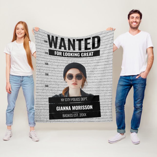 Manta Polar Funny Mugshot Wanted Custom Name & Text  (In situ)