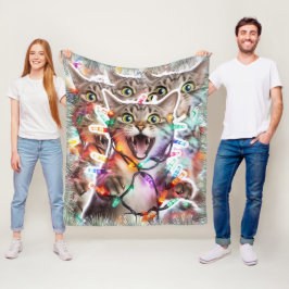 Manta Polar Funny Navidades Cat Blanket - Acogedor lanzamiento