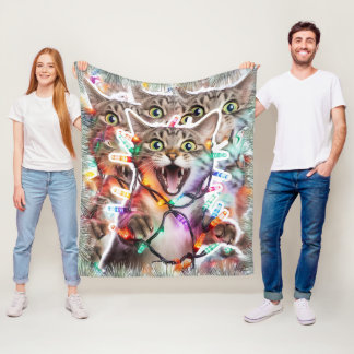 Manta Polar Funny Navidades Cat Blanket - Acogedor lanzamiento