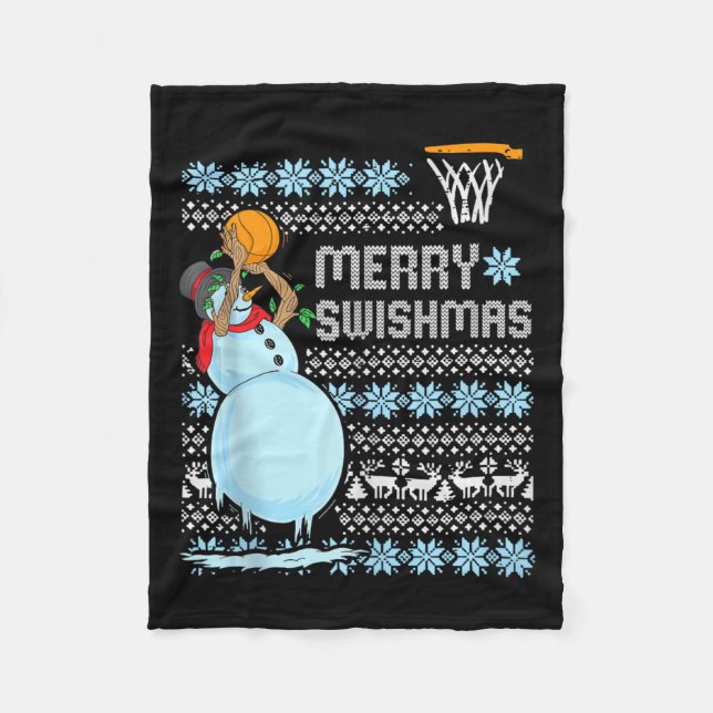 Manta Polar Funny Navidades de baloncesto citan Mamáes de nata (Anverso)