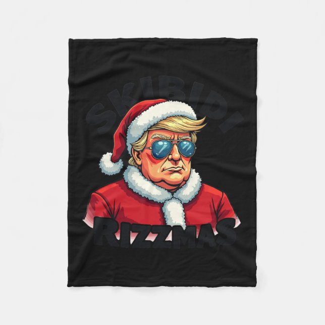 Manta Polar Funny Navidades de Trump Santa Claus Trump Skibidi (Anverso)