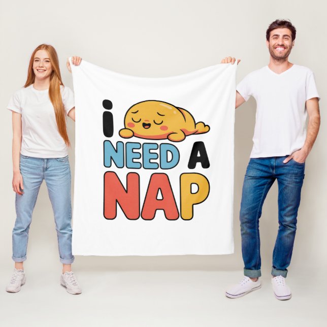 Manta Polar Funny Need A Nap Cute Sleepy Cartoon (In situ)