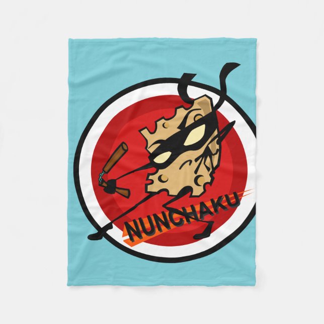 MANTA POLAR FUNNY NINJA CHEESE GRÁFICO FLEECE BLANKET (Anverso)