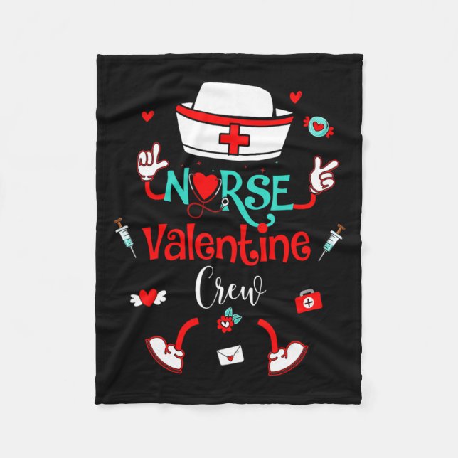 Manta Polar Funny Nurse Valentines Day Nurse Crew Family Group (Anverso)