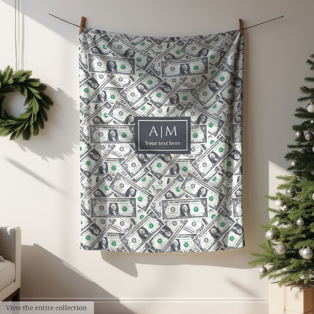 Manta Polar Funny One Dollar Pattern Custom Name Blanket (Funny One Dollar Pattern Custom Name Blanket)