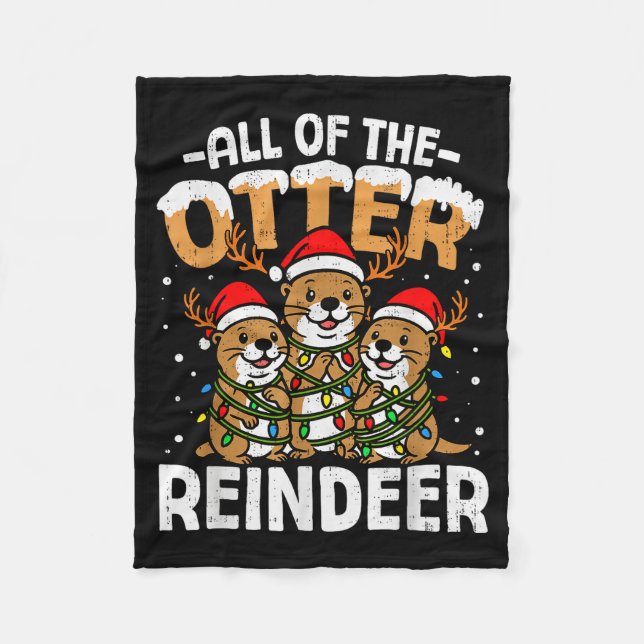 Manta Polar Funny Otter Reindeer Santa Christmas Animal Pun Xm (Anverso)