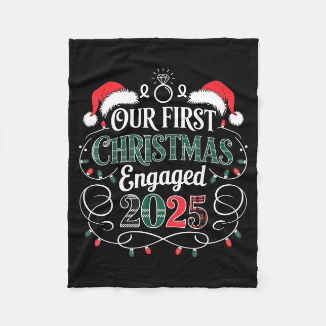 Manta Polar Funny Our First Christmas Engaged 2025 Couples Paj (Anverso)