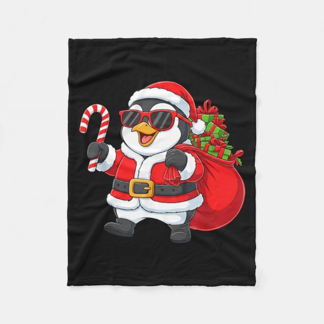 Manta Polar Funny Penguin Christmas Santa Outfit Xmas Boys Gir (Anverso)