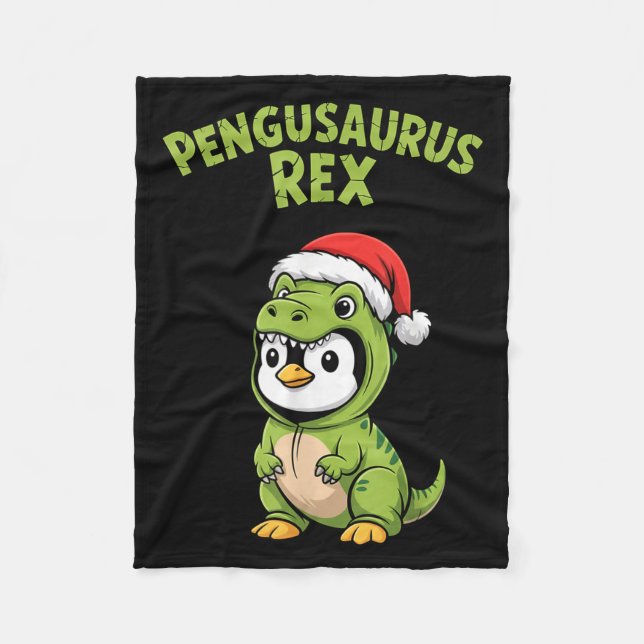 Manta Polar Funny Penguin T-rex Costume Christmas Kids Boys  (Anverso)