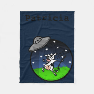 MANTA POLAR FUNNY PERSONALIZADO COW ALIEN SECUESTRO FLEECE BLA