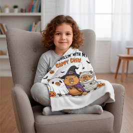 Manta Polar Funny Personalizado de Halloween Cute Capybara "Ca