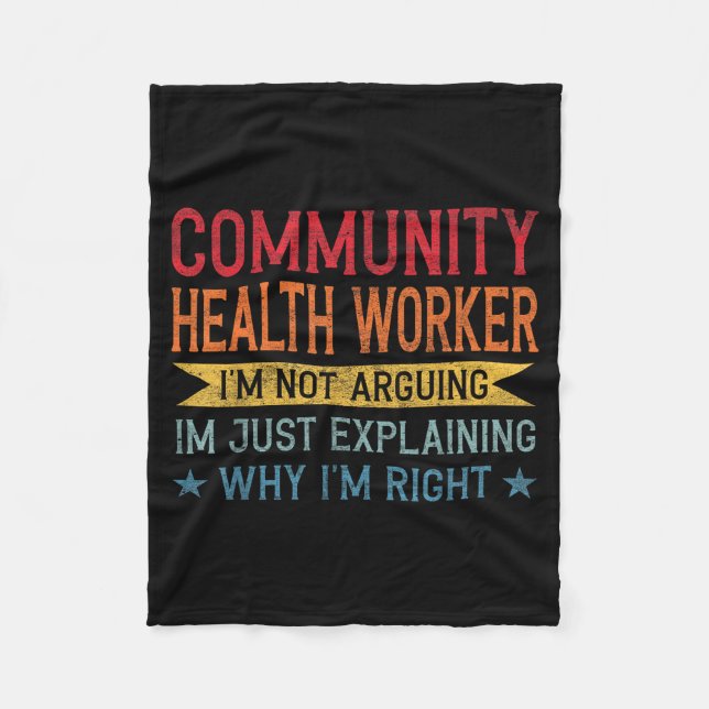 Manta Polar Funny Profession Quote Community Health Worker  (Anverso)