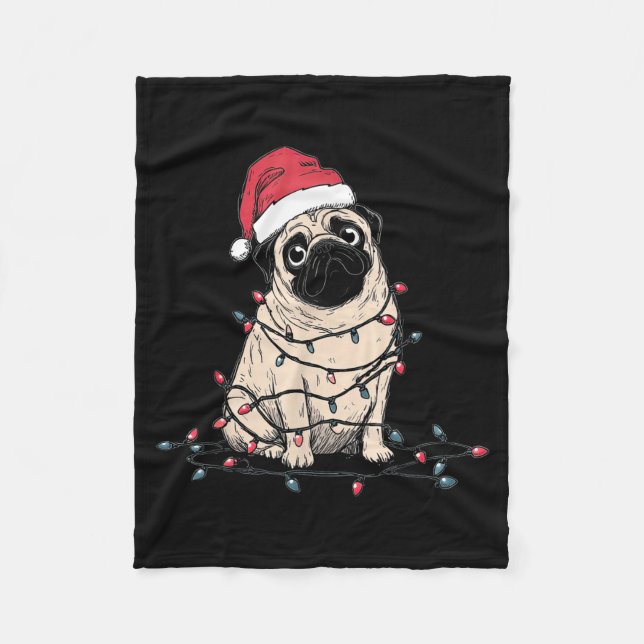 Manta Polar Funny Pug Christmas Graphics Dog Lights Lover Owne (Anverso)