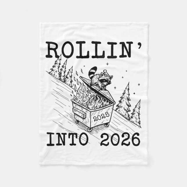 Manta Polar Funny Raccoon 2026 Snarky New Year, Rollin' 2025 I (Anverso)