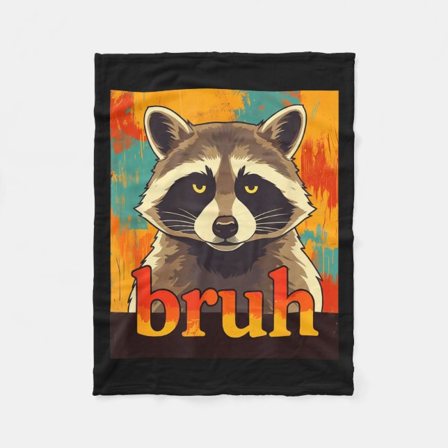 Manta Polar Funny Raccoon Bruh Meme Teens Boys Girls Men Graph (Anverso)