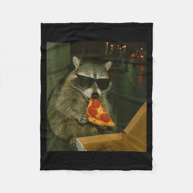 Manta Polar Funny Raccoon Eating Zza Animal Meme  (Anverso)