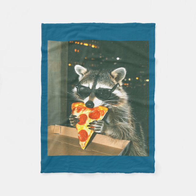 Manta Polar Funny Raccoon Eating Zza Animal Meme Men Women Kid (Anverso)