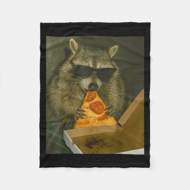 Manta Polar Funny Raccoon Eating Zza Animal Meme Raccoon  (Anverso)