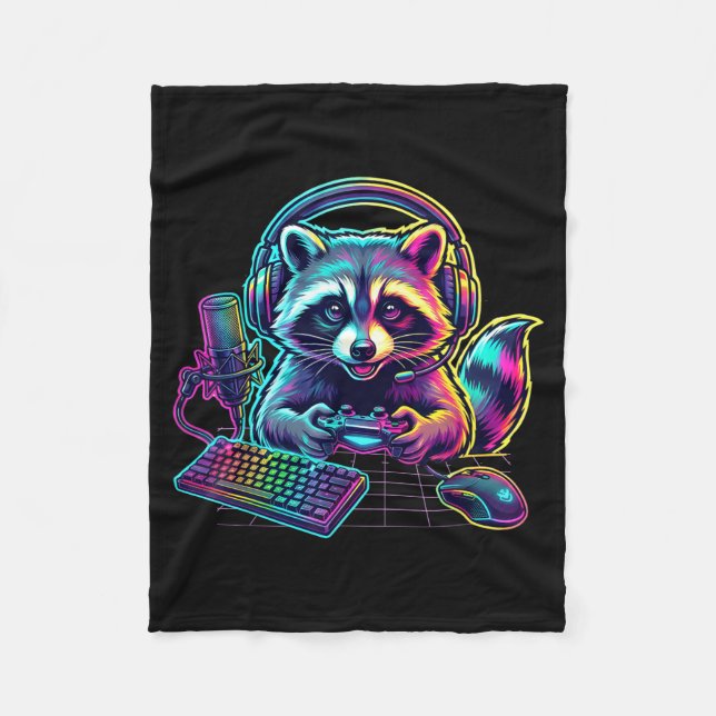 Manta Polar Funny Raccoon Gamer Video Game Gaming Lover  (Anverso)