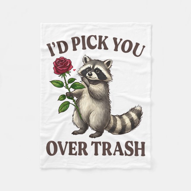 Manta Polar Funny Raccoon I’d Ck You Over Trash Valentines Day (Anverso)