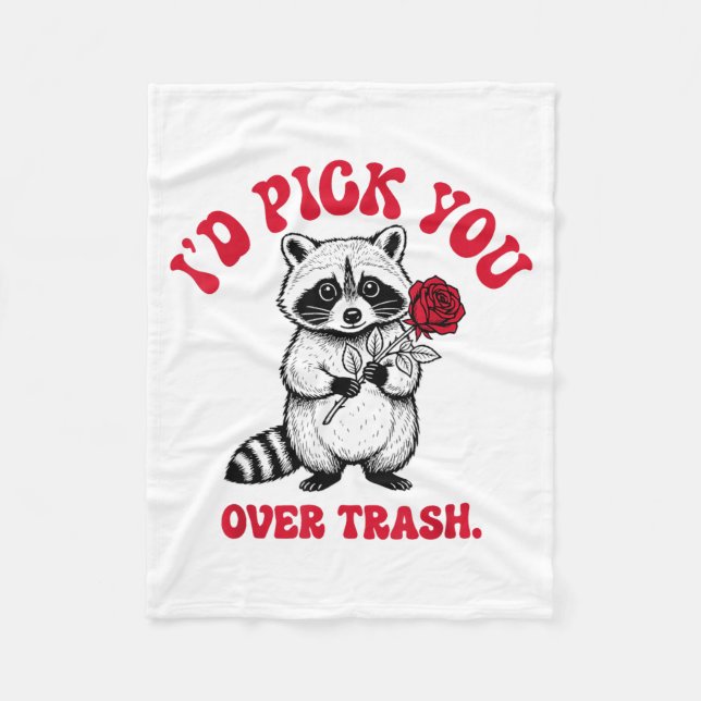 Manta Polar Funny Raccoon I’d Ck You Over Trash Valentines Day (Anverso)