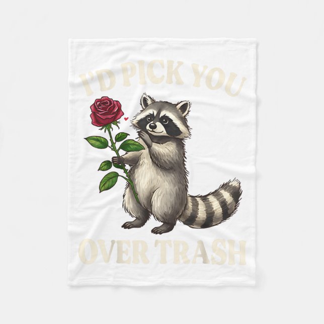 Manta Polar Funny Raccoon I’d Ck You Over Trash Valentines Day (Anverso)