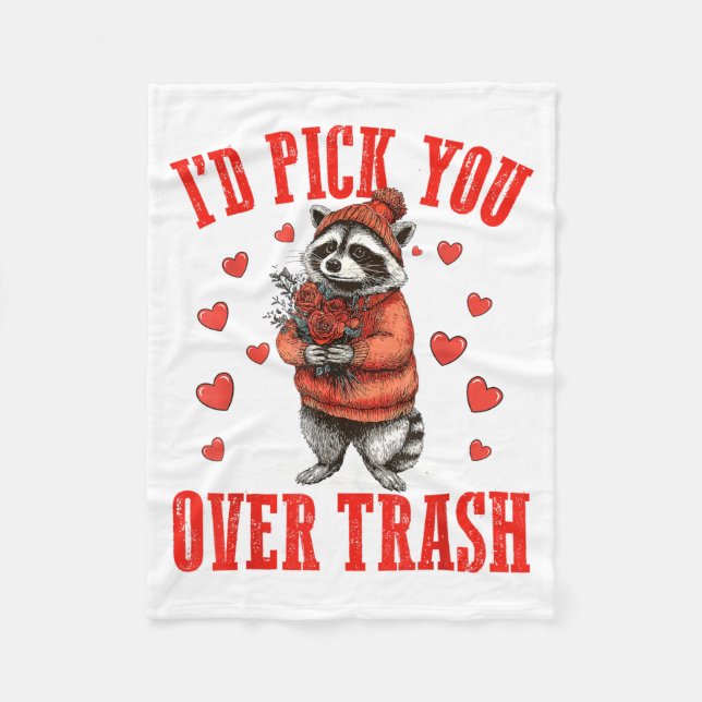 Manta Polar Funny Raccoon I’d Ck You Over Trash Valentines Day (Anverso)