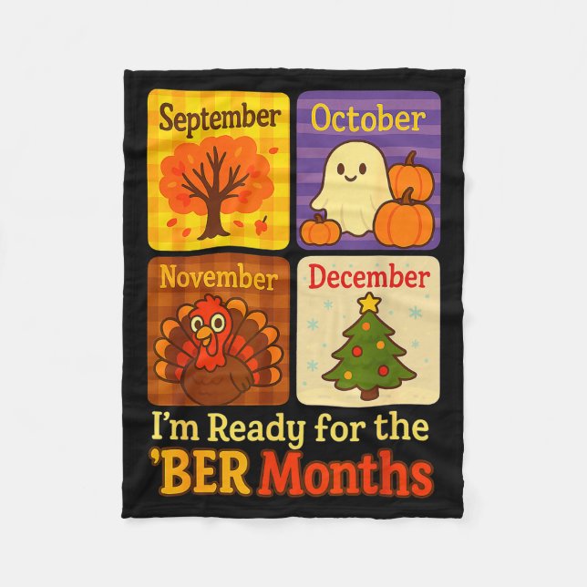 Manta Polar Funny Ready Ber Months Autumn Halloween Thanksgivi (Anverso)